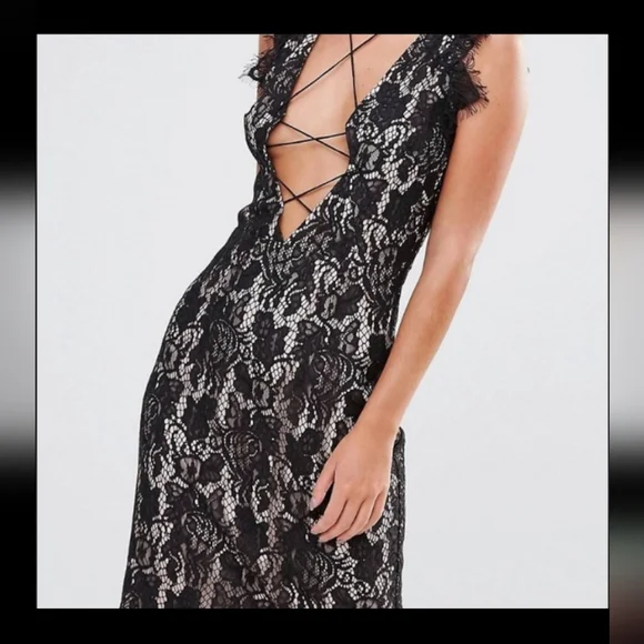 slim fit dress slacks Blake Lace Dress – Karen Kane main image 1